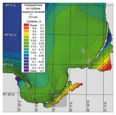 Currents and water level in the coastal zone and lagoons of the Southeast Baltic during a W-NW storm surge of 20 m/s (simulation data) Currents and water level in the coastal zone and lagoons of the Southeast Baltic during a W-NW storm surge of 20 m/s (simulation data)
