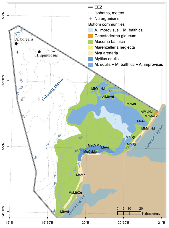 Сообщества макрозообентоса от литорали до изобаты 70мв Юго-Восточной Балтике